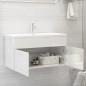 vidaXL Mueble con lavabo madera de ingeniería blanco brillante vidaXL Mueble con lavabo madera de ingeniería blanco brillante