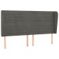 vidaXL Cabecero con orejas de terciopelo gris oscuro 203x23x118/128 cm vidaXL Cabecero con orejas de terciopelo gris oscuro 203x23x118/128 cm