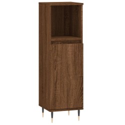 vidaXL Armario de baño madera contrachapada marrón roble 30x30x100 cm