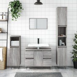 vidaXL Mueble de baño madera de ingeniería gris Sonoma 80x33x60 cm
