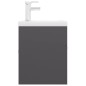vidaXL Mueble con lavabo madera de ingeniería gris brillante vidaXL Mueble con lavabo madera de ingeniería gris brillante
