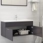 vidaXL Mueble con lavabo madera de ingeniería gris brillante vidaXL Mueble con lavabo madera de ingeniería gris brillante