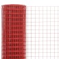 vidaXL Alambrada de gallinero acero revestimiento PVC rojo 10x0,5 m vidaXL Alambrada de gallinero acero revestimiento PVC rojo 10x0,5 m