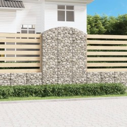 vidaXL Cesta gaviones forma arco hierro galvanizado 150x50x200/220 cm