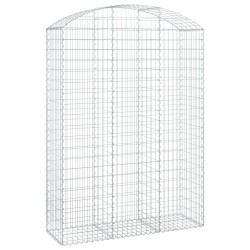vidaXL Cesta gaviones forma arco hierro galvanizado 150x50x200/220 cm