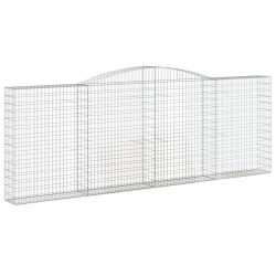 vidaXL Cesta gaviones forma arco hierro galvanizado 400x30x140/160 cm