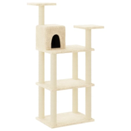 vidaXL Rascador para gatos con postes de sisal crema 119 cm 