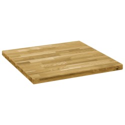 vidaXL Tablero de mesa cuadrado madera maciza de roble 44 mm 70x70 cm