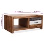 vidaXL Mesa de centro de madera maciza de acacia 90x50x37,5 cm