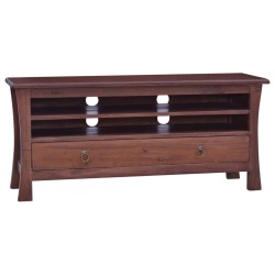 vidaXL Mueble para TV marrón clásico madera maciza caoba 100x30x45 cm