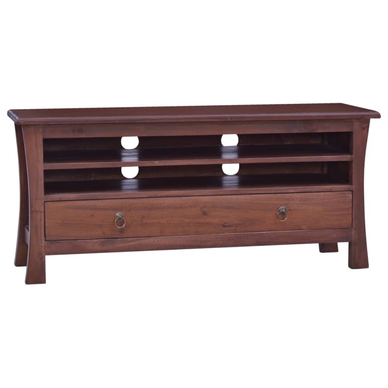 vidaXL Mueble para TV marrón clásico madera maciza caoba 100x30x45 cm