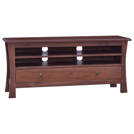 vidaXL Mueble para TV marrón clásico madera maciza caoba 100x30x45 cm
