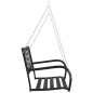 vidaXL Banco balancín de jardín 125 cm acero y plástico negro vidaXL Banco balancín de jardín 125 cm acero y plástico negro