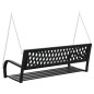 vidaXL Banco balancín de jardín 125 cm acero y plástico negro vidaXL Banco balancín de jardín 125 cm acero y plástico negro