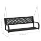 vidaXL Banco balancín de jardín 125 cm acero y plástico negro vidaXL Banco balancín de jardín 125 cm acero y plástico negro