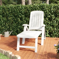 vidaXL Tumbona plegable polipropileno blanca