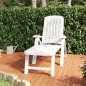 vidaXL Tumbona plegable polipropileno blanca