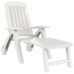 vidaXL Tumbona plegable polipropileno blanca