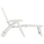 vidaXL Tumbona plegable polipropileno blanca