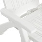 vidaXL Tumbona plegable polipropileno blanca