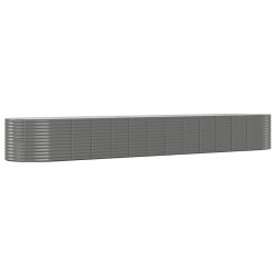 vidaXL Jardinera arriate acero recubrimiento polvo gris 554x100x68 cm