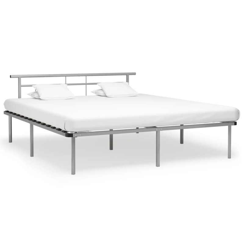 vidaXL Estructura de cama de metal gris 200x200 cm