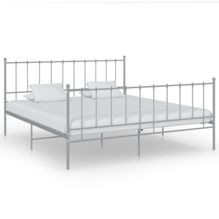 vidaXL Estructura de cama de metal gris 200x200 cm