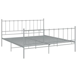 vidaXL Estructura de cama de metal gris 200x200 cm
