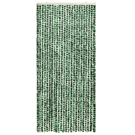 vidaXL Cortina mosquitera chenilla verde y blanco 90x220 cm