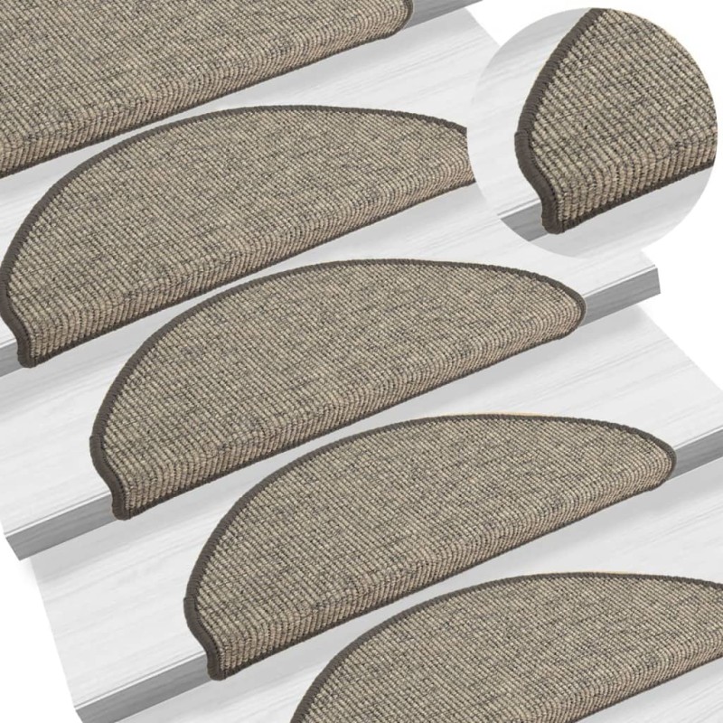 vidaXL Alfombrilla autoadhesiva escalera 15 uds gris y beige 65x21x4cm vidaXL Alfombrilla autoadhesiva escalera 15 uds gris y beige 65x21x4cm