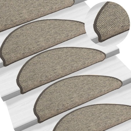 vidaXL Alfombrilla autoadhesiva escalera 15 uds gris y beige 65x21x4cm