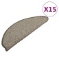 vidaXL Alfombrilla autoadhesiva escalera 15 uds gris y beige 65x21x4cm vidaXL Alfombrilla autoadhesiva escalera 15 uds gris y beige 65x21x4cm