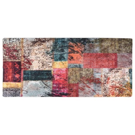 vidaXL Alfombra lavable patchwork antideslizante multicolor 80x300 cm