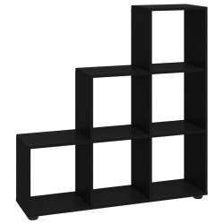 vidaXL Estantería forma de escalera madera contrachapada negro