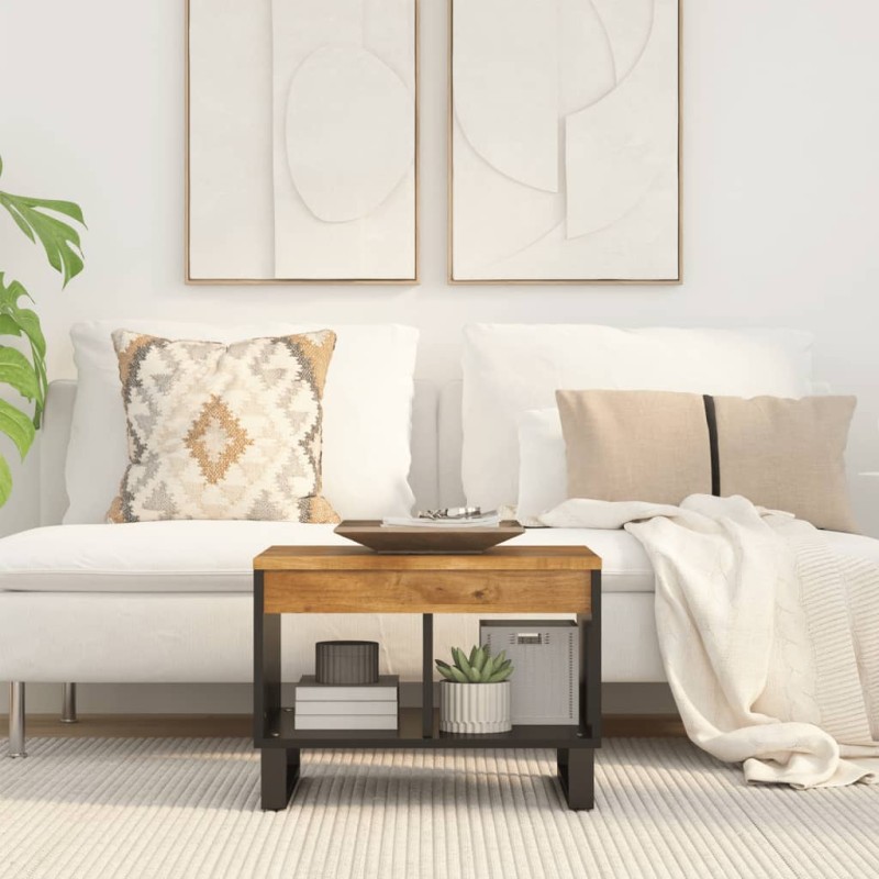 vidaXL Mesa de centro de madera maciza mango 55x50x40 cm vidaXL Mesa de centro de madera maciza mango 55x50x40 cm