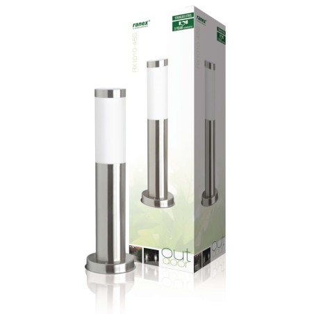 Ranex Bolardo de luz para jardin 20 W cromado 45 cm RX1010-45