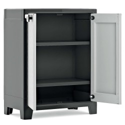 Keter Armario bajo de almacenaje Titan negro y gris 100 cm