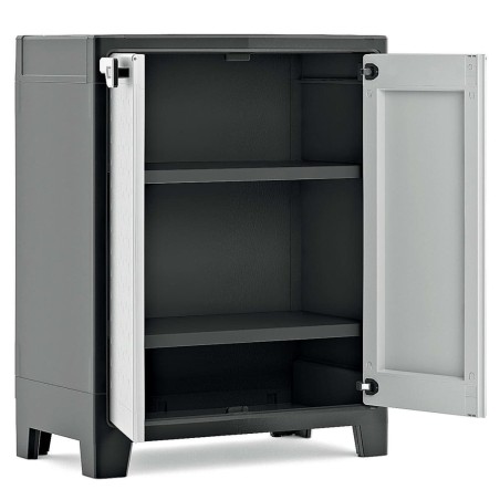 Keter Armario bajo de almacenaje Titan negro y gris 100 cm
