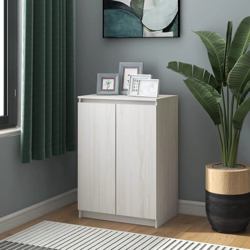 vidaXL Aparador madera maciza de pino blanco 60x36x84 cm vidaXL Aparador madera maciza de pino blanco 60x36x84 cm