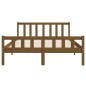 vidaXL Estructura de cama madera maciza marrón miel 140x190 cm