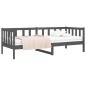 vidaXL Sofá cama madera maciza de pino gris 90x190 cm vidaXL Sofá cama madera maciza de pino gris 90x190 cm