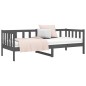 vidaXL Sofá cama madera maciza de pino gris 90x190 cm vidaXL Sofá cama madera maciza de pino gris 90x190 cm
