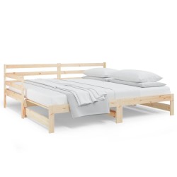 vidaXL Sofá cama extraíble madera maciza de pino 2x(90x190) cm