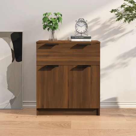 vidaXL Aparador de madera contrachapada roble marrón 60x30x70 cm