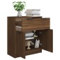 vidaXL Aparador de madera contrachapada roble marrón 60x30x70 cm vidaXL Aparador de madera contrachapada roble marrón 60x30x70 cm