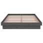 vidaXL Estructura de cama doble pequeña madera maciza gris 120x190 cm