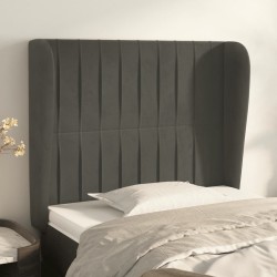 vidaXL Cabecero con orejas de terciopelo gris oscuro 83x23x118/128 cm