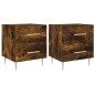 vidaXL Mesita noche 2 uds madera ingeniería roble ahumado 40x35x47,5cm vidaXL Mesita noche 2 uds madera ingeniería roble ahumado 40x35x47,5cm