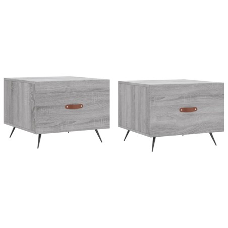 vidaXL Mesas de centro 2 uds madera ingeniería gris Sonoma 50x50x40 cm