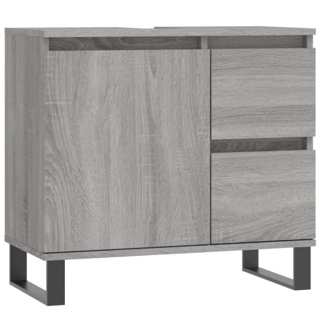 vidaXL Armario de baño madera contrachapada gris Sonoma 65x33x60 cm